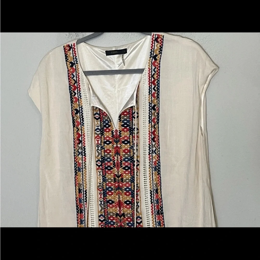 THML Cream Tribal Embroidered Dress - Picture 5 of 5